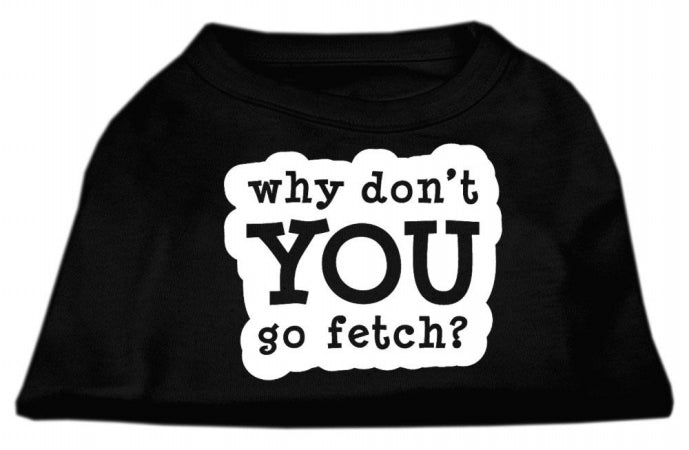 Mirage Pet Products 51-142 SMBK You Go Fetch Screen Print Shirt Black