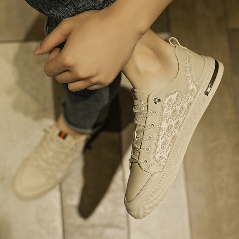 Trendy student casual sports shoes men's low cut lace up outer board shoes