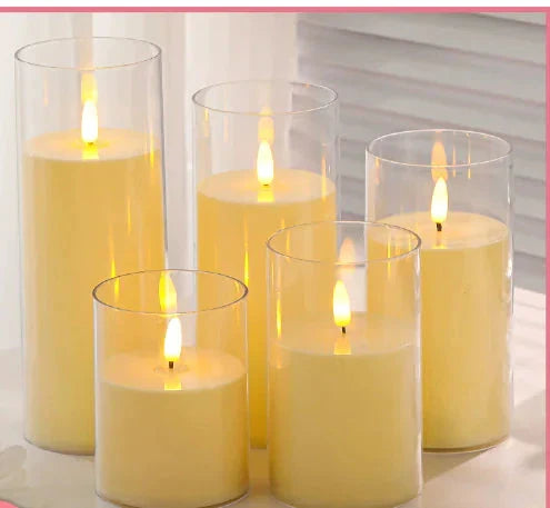 USB Rechargeable LED Pillar Candles